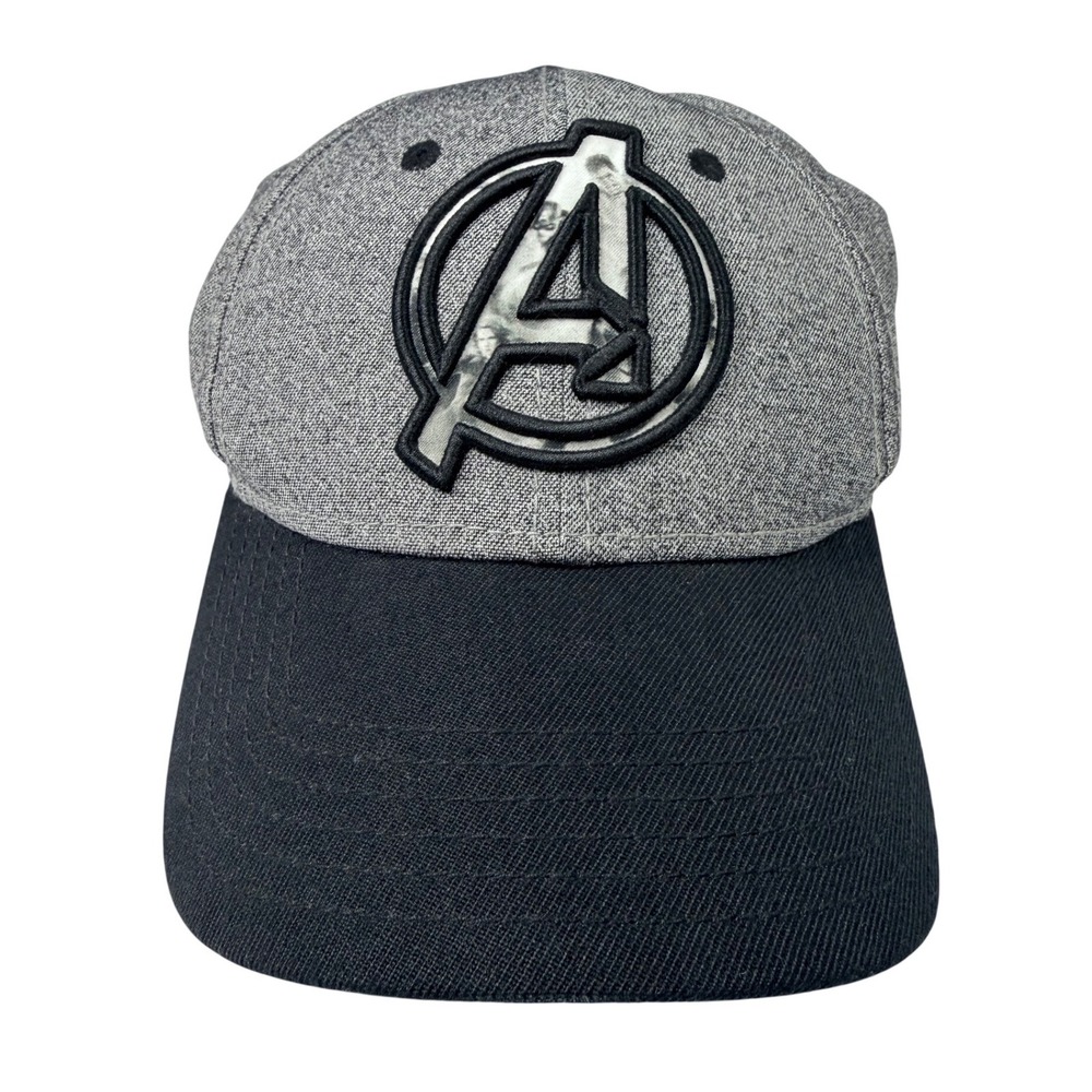 Marvel Avengers Hat Mens OSFM Grey Black Excellent‎ Age of Ultron Baseball Cap
